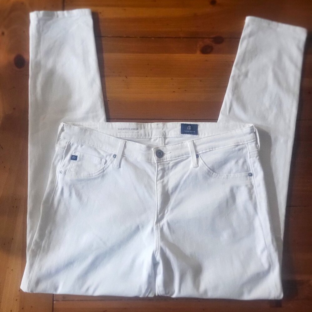 Like New! AG Abby Ankle Midrise Super Skinny Jean White - Size 31R - Picture 6 of 11